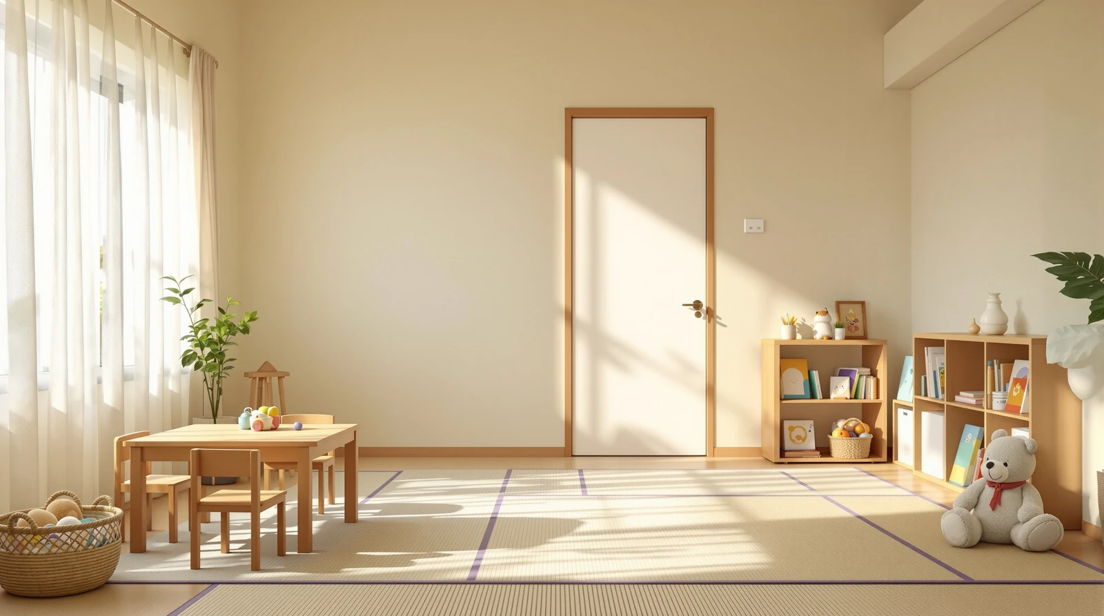 スマートロック LINE通知 - やさしい光が差す園児の保育室